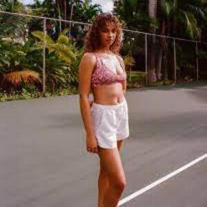 White Linen Swim Coverup Shorts - Garciosa Short-  Med